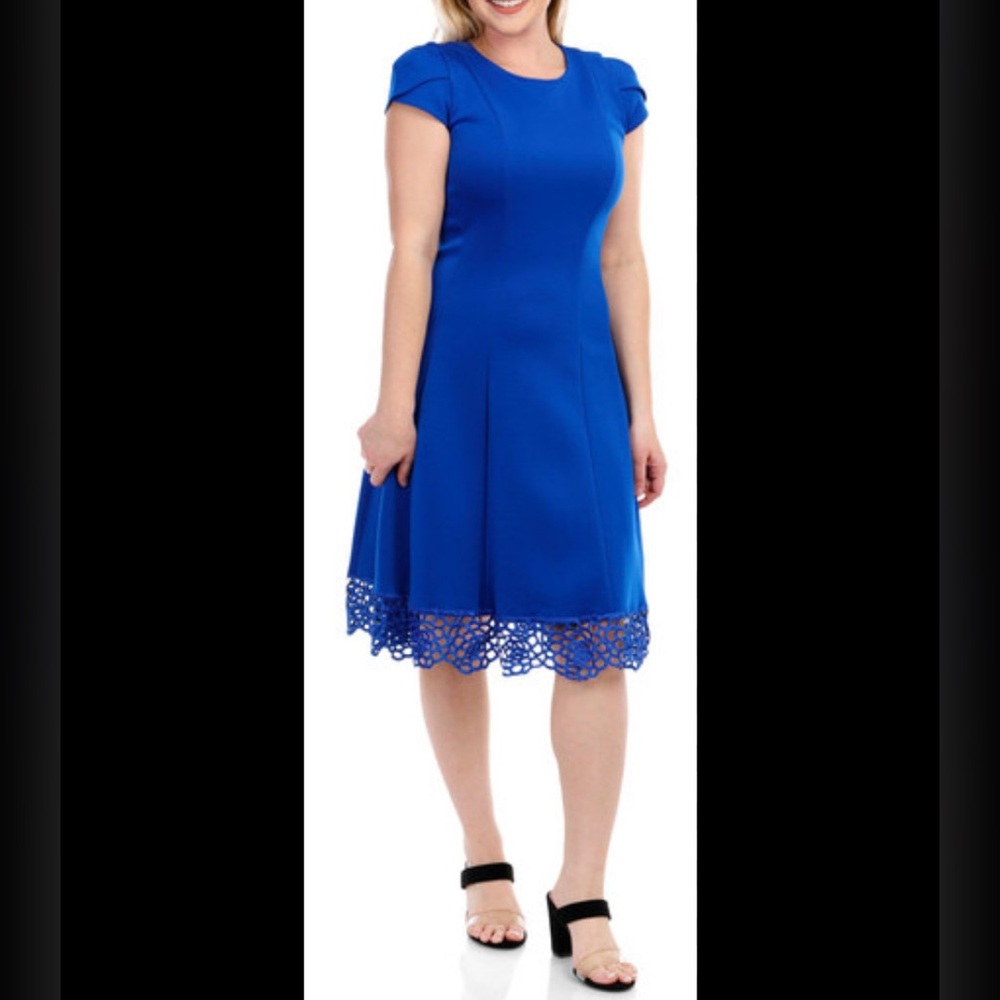 Donna Ricco Royal Blue Midi Dress
